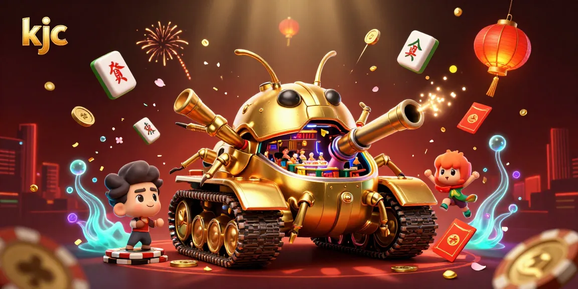 Experience the vibrant KJC casino scene with a golden beetle tank full of excitement and action.