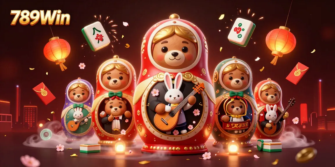 Experience the vibrant world of 789Win with animated casino characters and dynamic decorations.