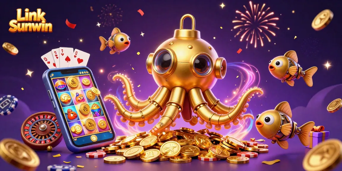 Win big with Link Sunwin by spinning colorful slot games amidst treasures.