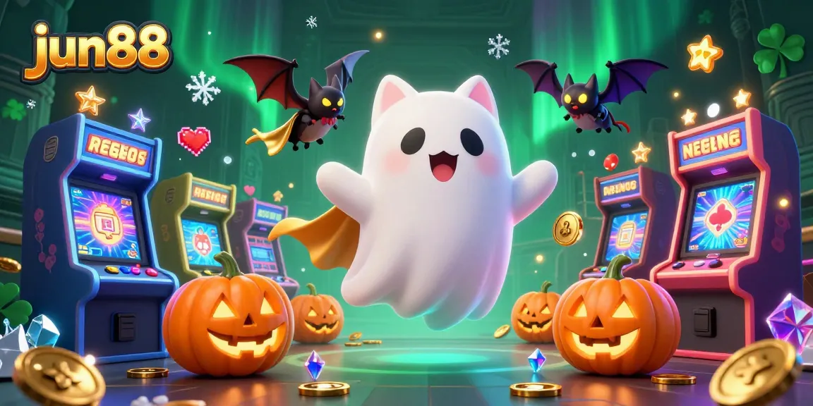 Experience thrilling gameplay at jun88, where a ghost cat wins big in an animated casino adventure.