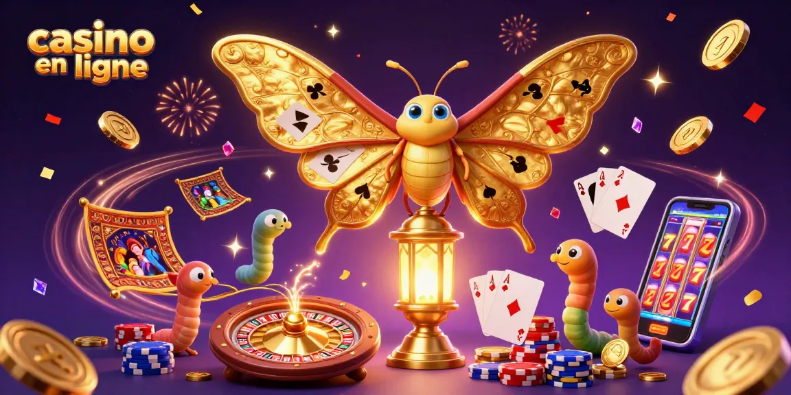 Vivez l'excitation du casino en ligne avec cette illustration dynamique de jeux et de gains.