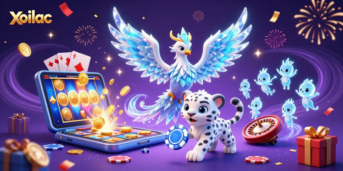 Experience the excitement of xoilac with a vivid 3D illustration of gambling delights.