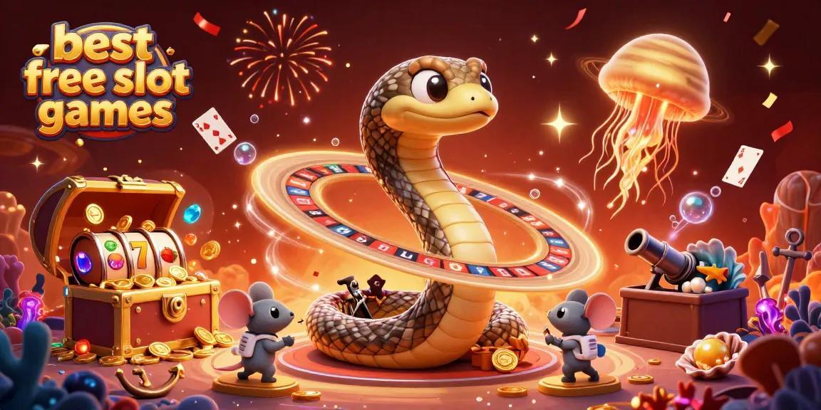 Play the best free slot games with a cosmic theme in this vibrant 3D illustration.