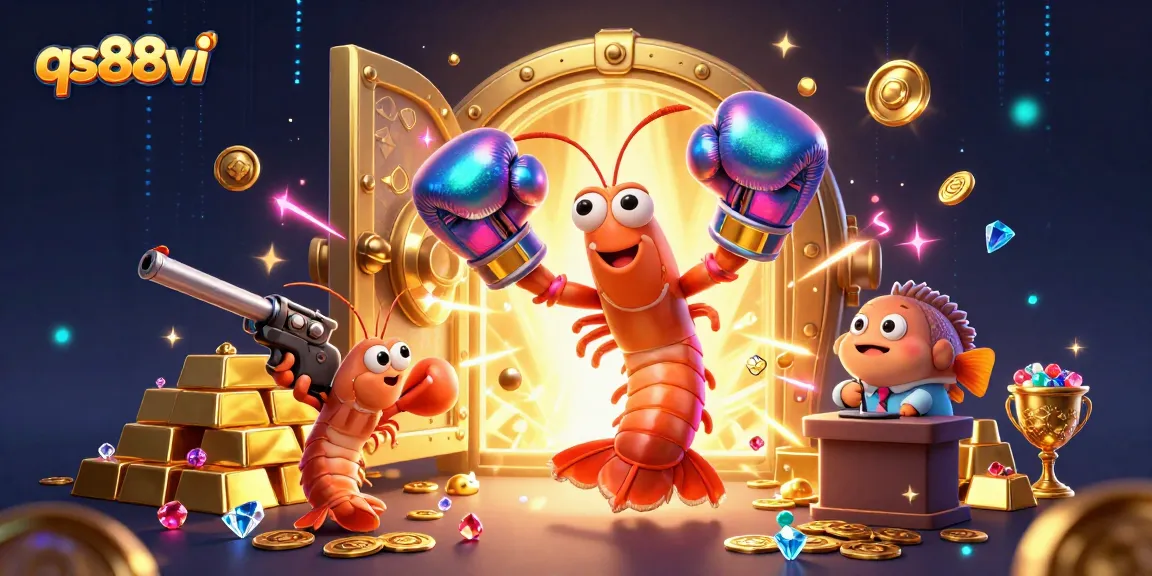 Experience thrilling wins at qs88vi with playful ocean characters amidst treasure and vibrant casino elements.