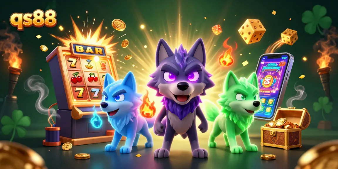 Experience qs88's thrilling jackpot rush with immersive 3D illustrated casino action.