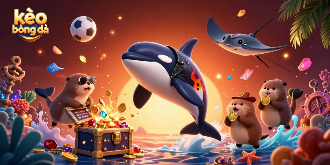 Engage with kèo bóng đá strategies alongside colorful characters exploring an underwater casino adventure.