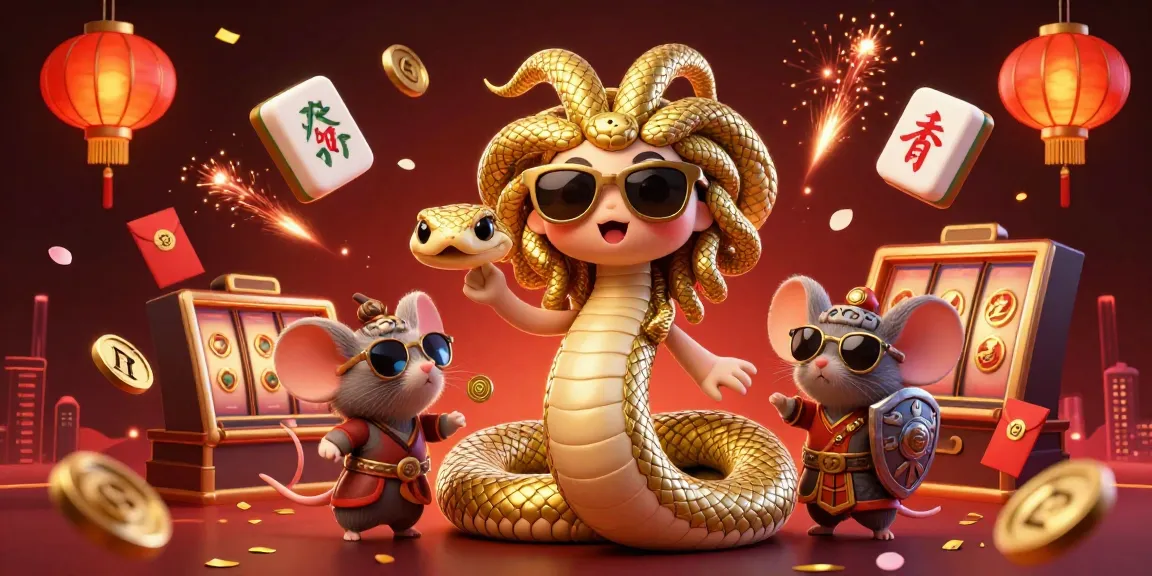 Engage with thrilling onbet88 casino action featuring a playful Medusa and golden lucky symbols.