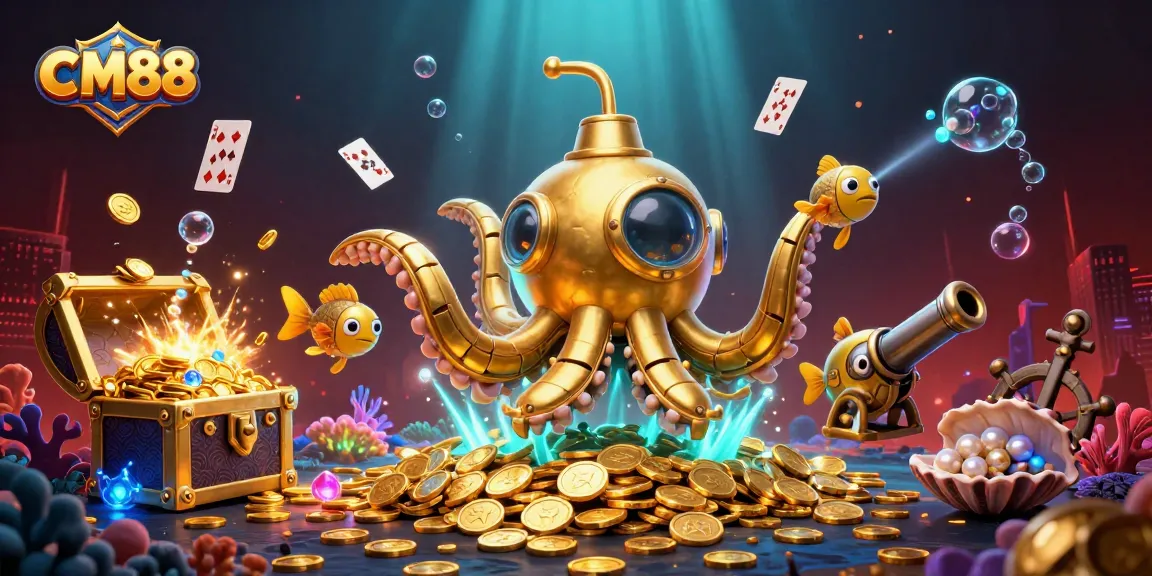 Engage in thrilling gameplay with CM88's vibrant casino adventures featuring captivating underwater characters.