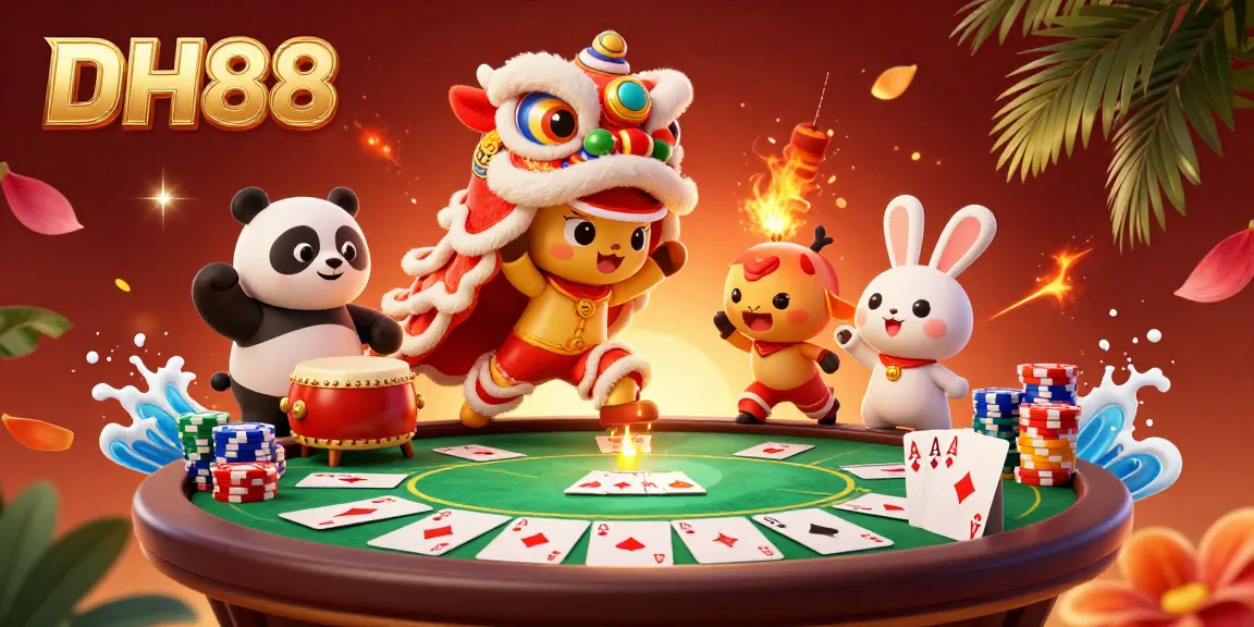Experience thrilling poker action at DH88 with vibrant characters and dynamic game elements.