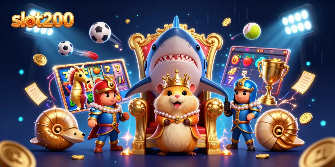 Slot200 menghadirkan slot reels dan simbol menang di panggung kasino yang dinamis.