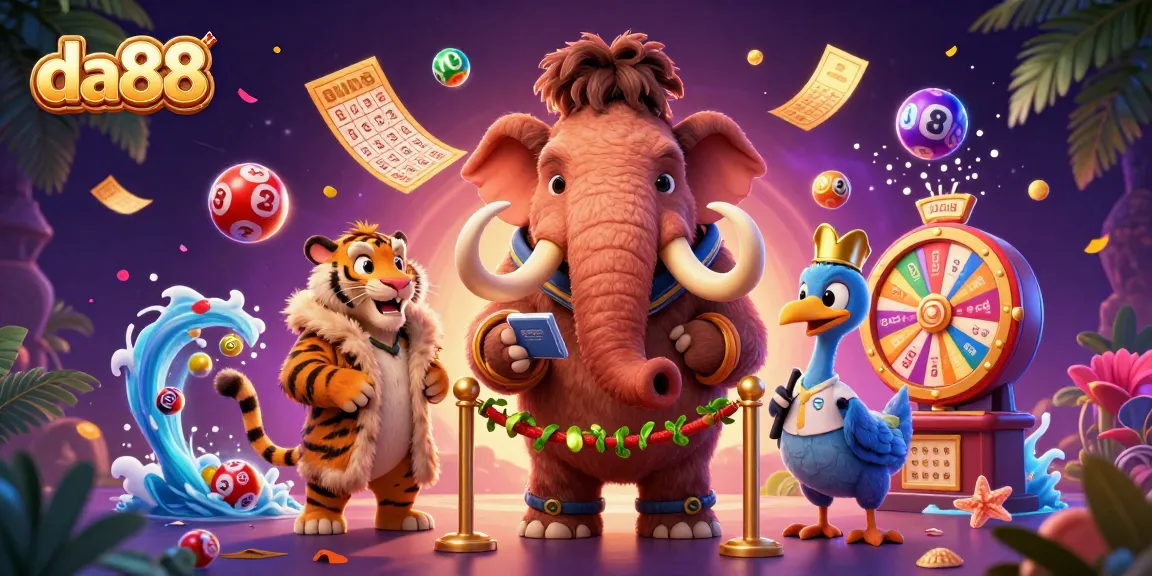 Experience da88's vibrant casino atmosphere with 3D characters and dynamic gaming elements.