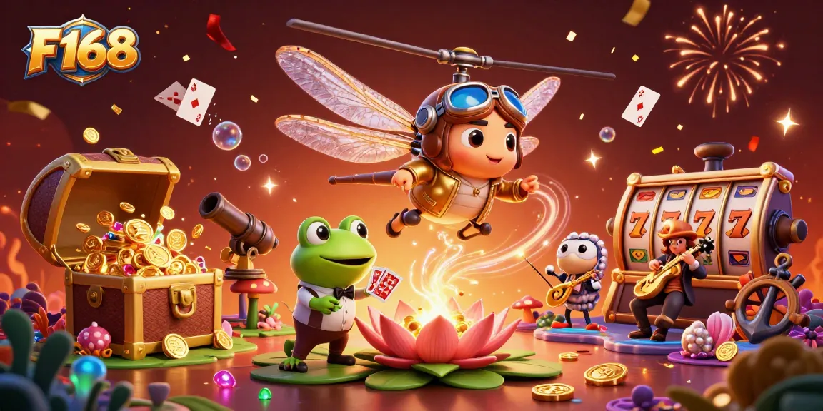 Experience thrilling gaming adventures at F168 with vibrant characters in a captivating casino scene.