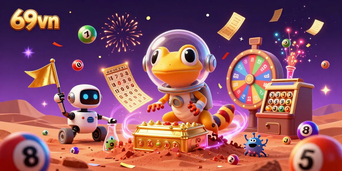 Engage with the thrilling 69vn Martian casino adventure, full of vibrant lottery elements and cheering aliens.
