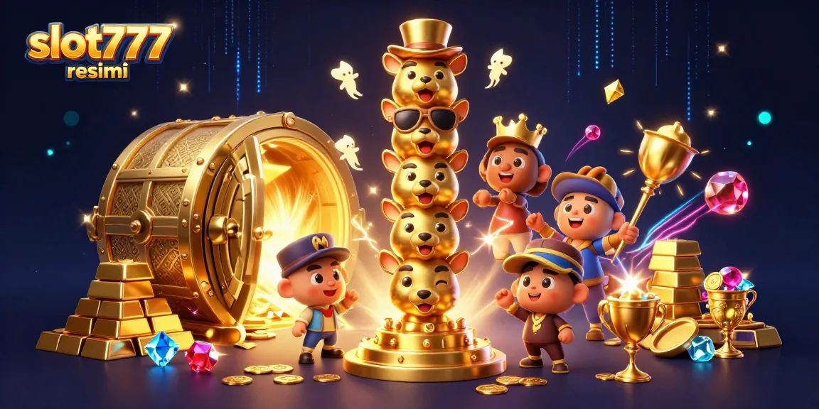 Spin and win at slot777 resmi with vibrant 3D illustration showcasing energetic casino elements.