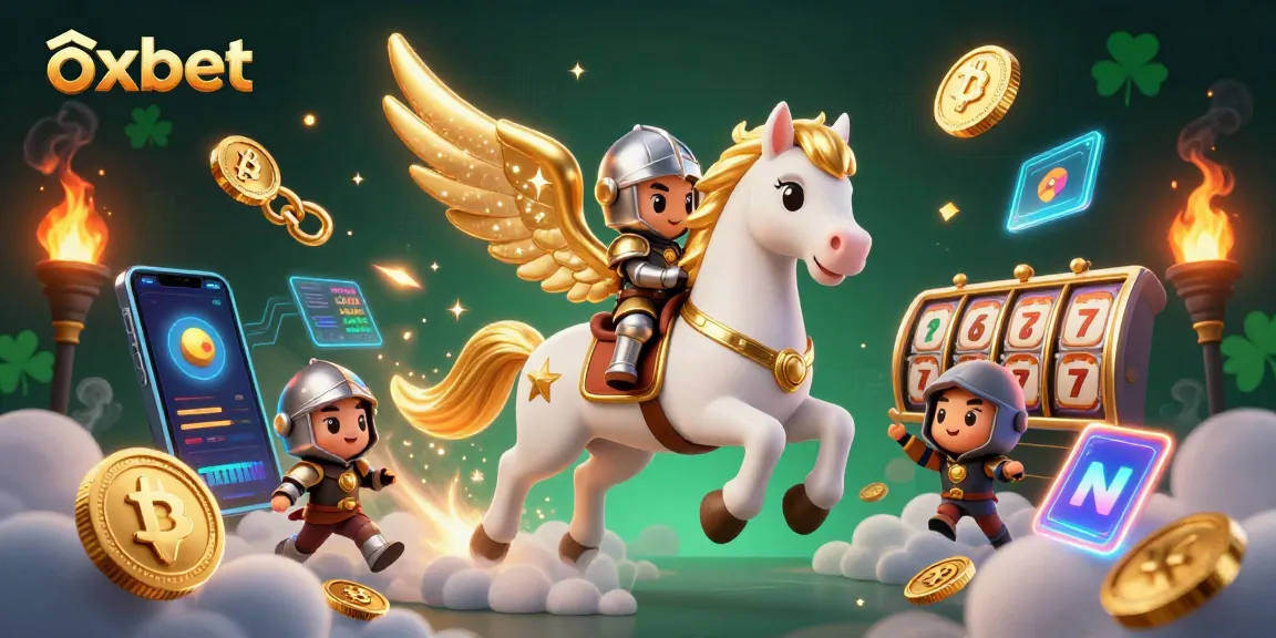 Engage in winning crypto games at Oxbet with immersive 3D casino art and vibrant gaming elements.