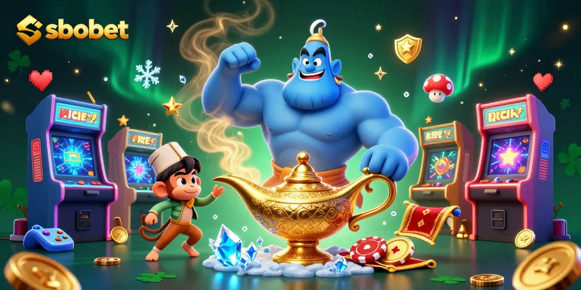 Engage with sbobet's thrilling betting experience in a vibrant casino-themed 3D illustration.