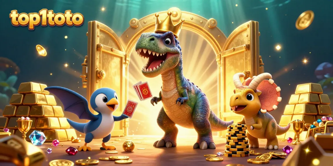 Gali peluang menang di top1toto dengan ilustrasi kasino 3D menarik yang penuh unsur keberuntungan.