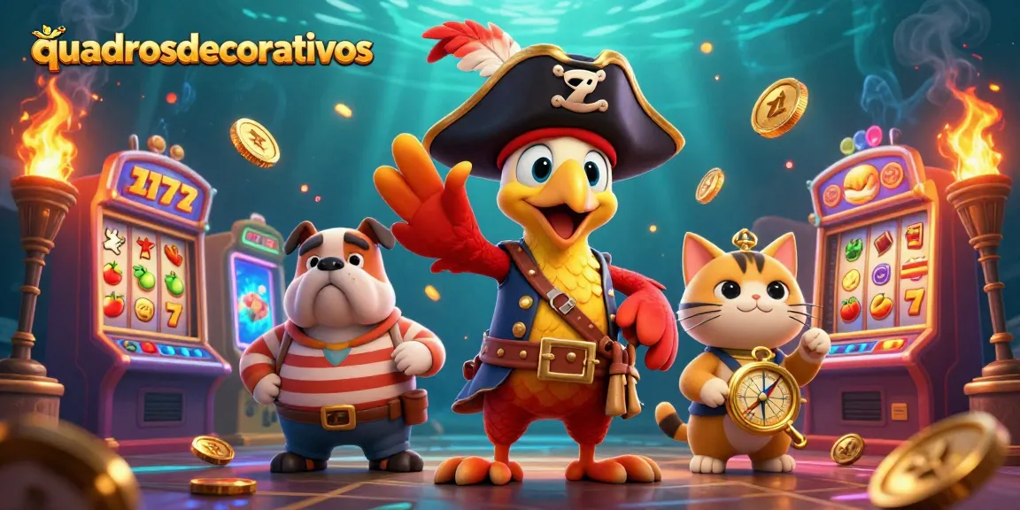Spin the reels at quadrosdecorativos with vibrant 3D characters and slot game elements.