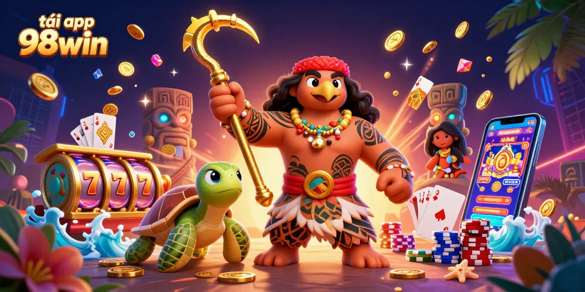 Experience the thrill of tải app 98win with vibrant casino elements and animated characters.