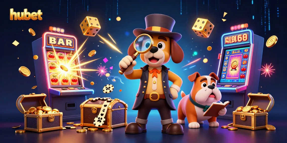 Experience thrilling jackpots with hubet's 3D detective scene exploring casino treasures.