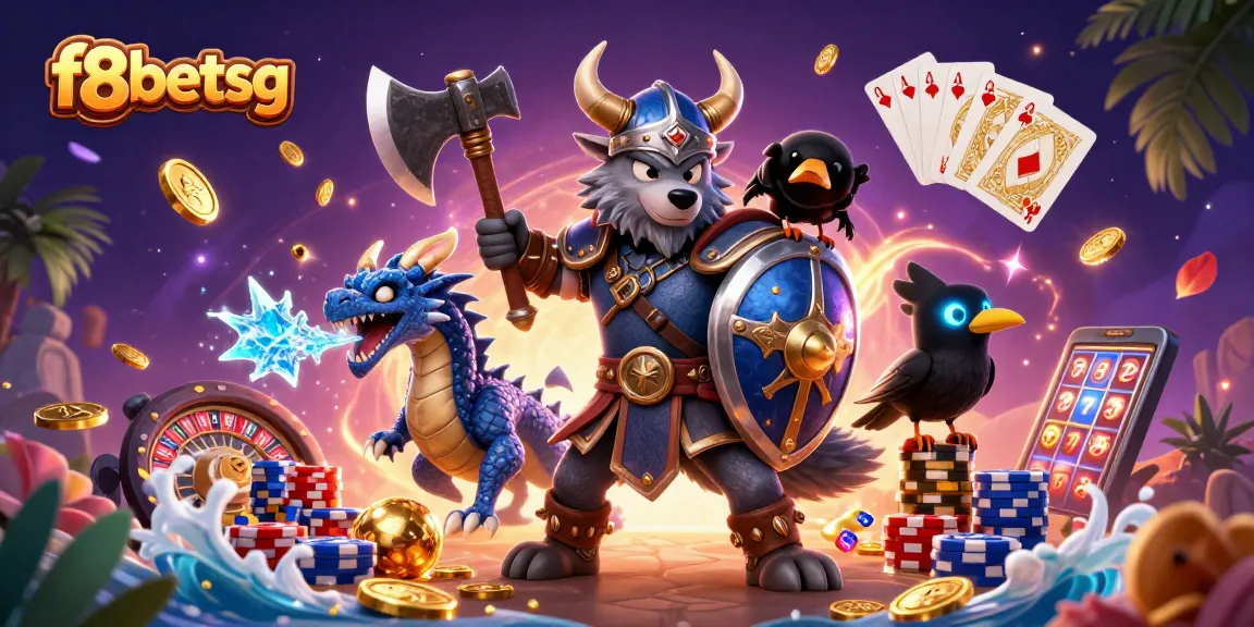 Engage in thrilling slots action at f8betsg with dynamic dragons, wolf warriors, and vibrant casino elements!