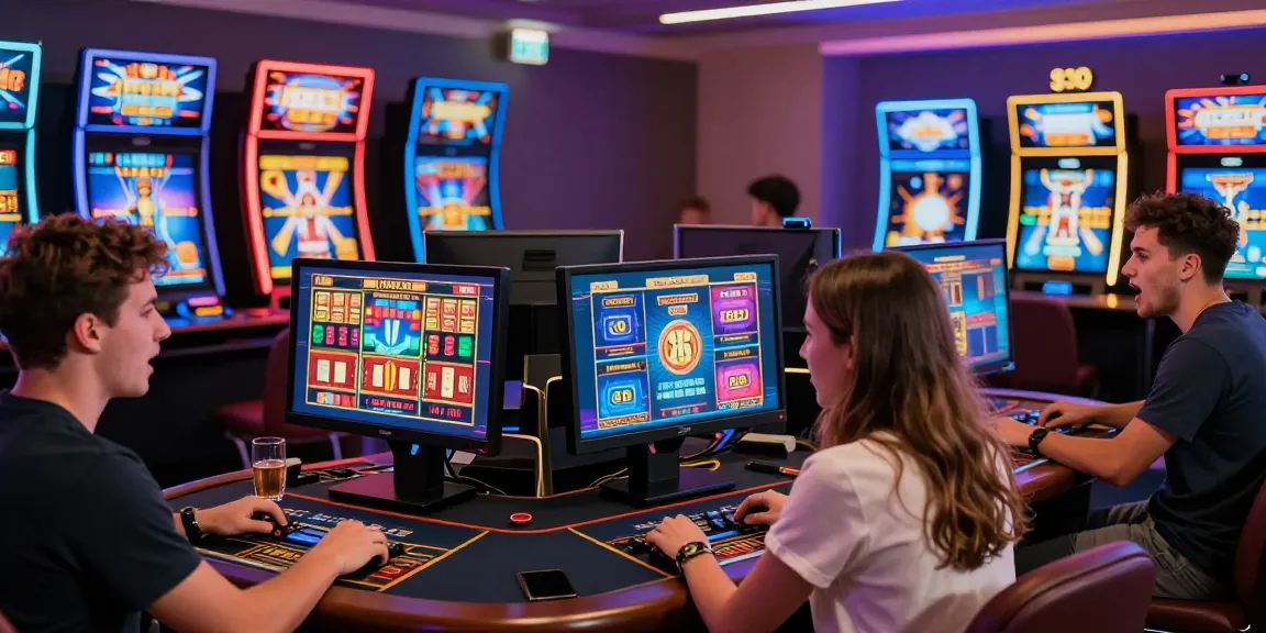 Happyluke online casino players enjoying diverse casino games in a vibrant digital setting.