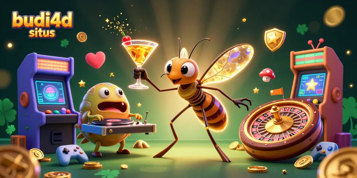 Engage with budi4d situs featuring a vibrant casino scene with a mascot and unique game elements.