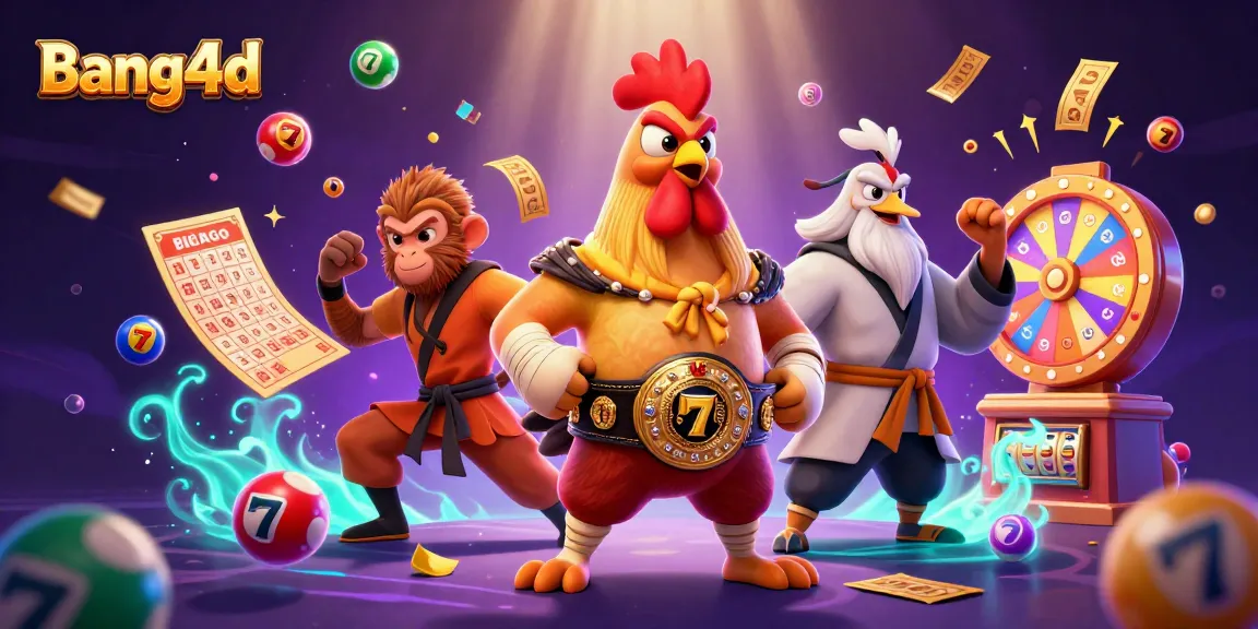 Experience thrilling wins with bang4d as characters celebrate around dynamic casino elements.