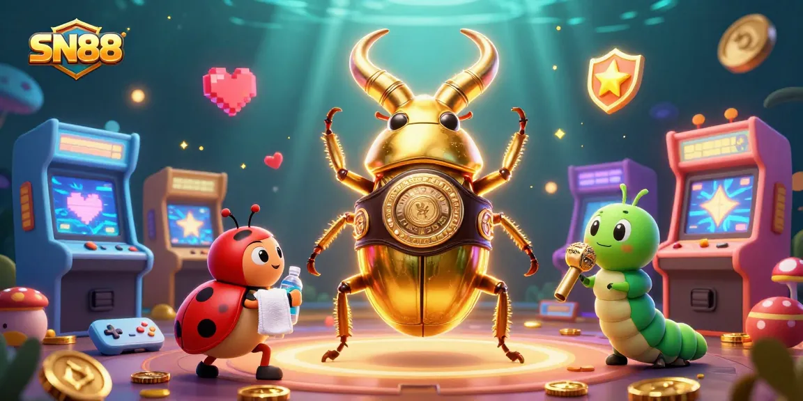 Experience the thrill of SN88 with colorful arcade elements and unique 3D casino characters.