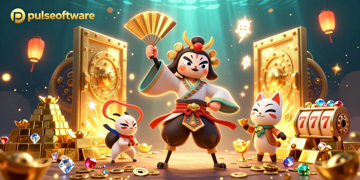 Experience the excitement of pulsesoftware's casino with vibrant characters and sparkling treasures!